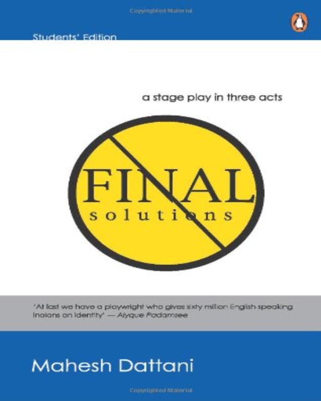 Final Solutions by Mahesh Dattani - versoz.com