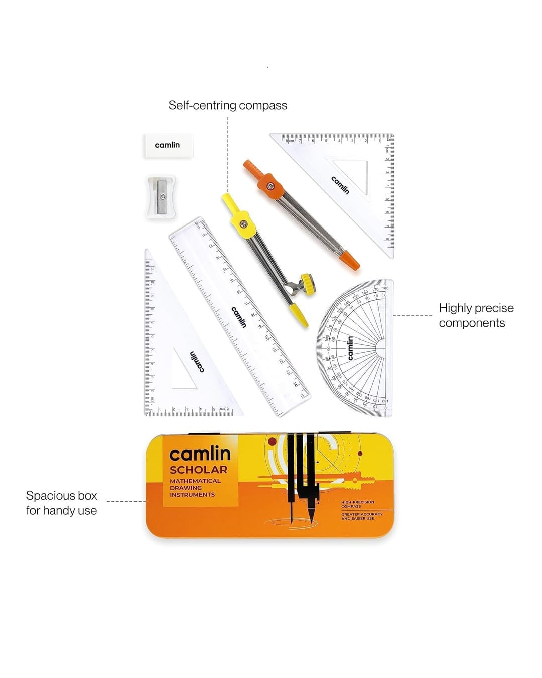 Camlin Scholar | Mathematical Drawing Instruments Box - versoz.com