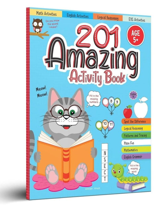 201 Amazing Activity Book : Math Activities, English Activities, Logical Reasoning, EVS Activities by Wonder House Books [Paperback] - versoz.com