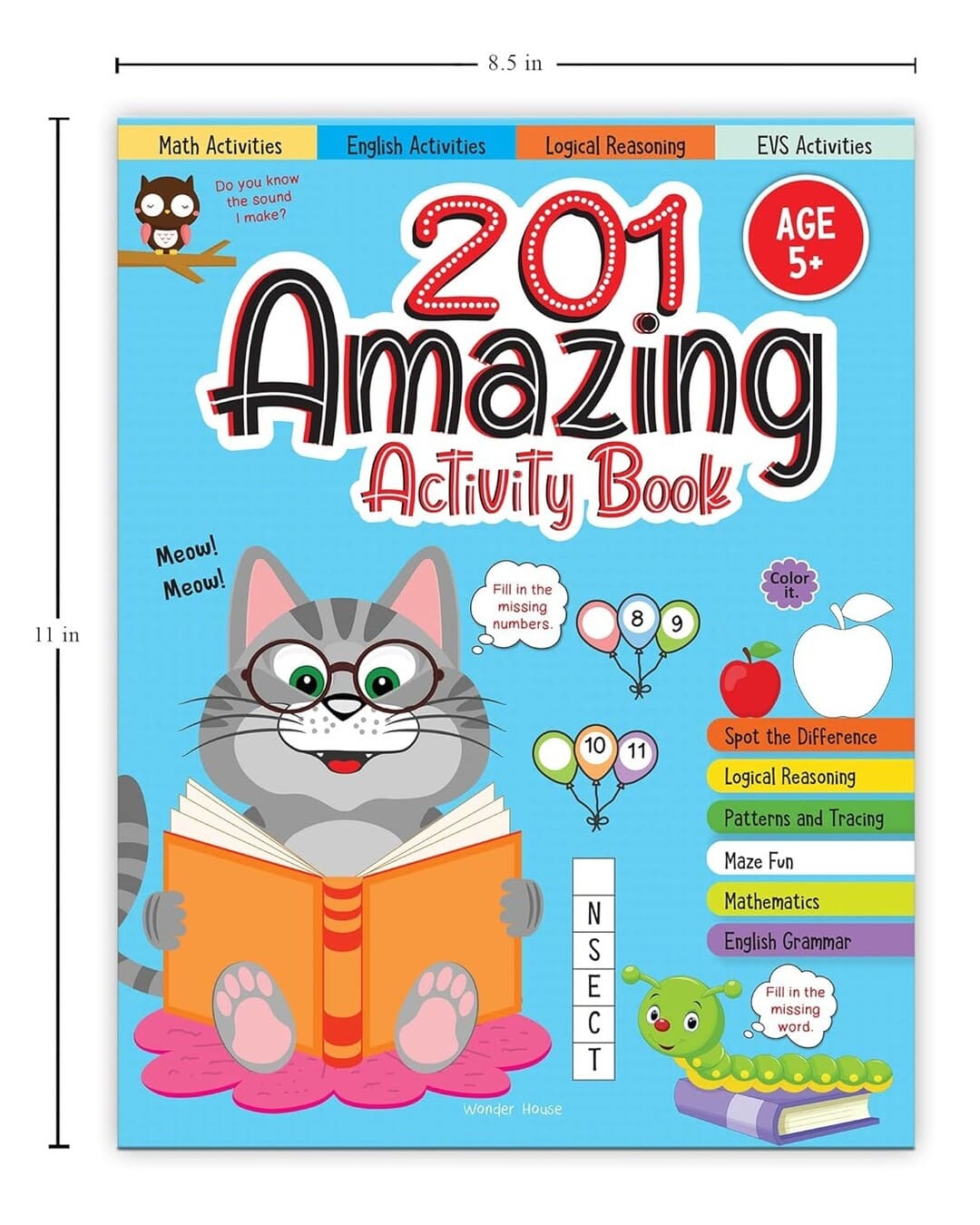 201 Amazing Activity Book : Math Activities, English Activities, Logical Reasoning, EVS Activities by Wonder House Books [Paperback] - versoz.com