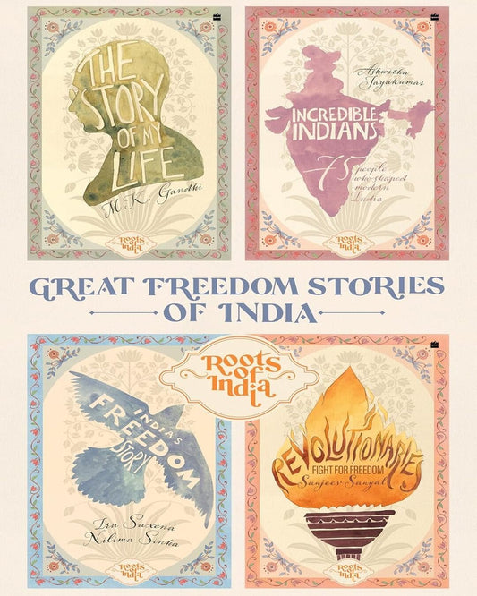 Great Freedom Stories of India by Ira Saxena, Nilima Sinha, Ashwitha Jayakumar & Sanjeev Sanyal [Paperback Box Set] - versoz.com