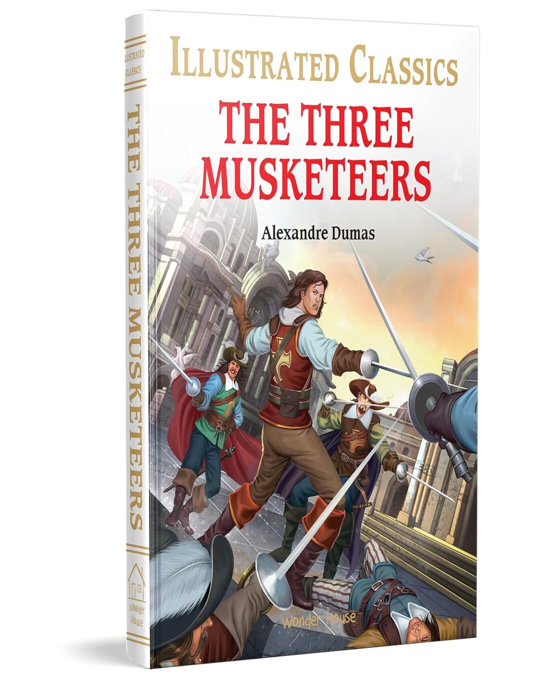 The Three Musketeers : Illustrated Abridged Children Classics English Novel with Review Questions by Alexandre Dumas [Hardcover] - versoz.com