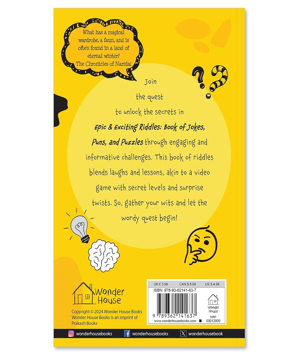 Epic And Exciting Riddles Book Of Jokes, Puns, And Puzzles by Wonder House Books [Paperback] - versoz.com