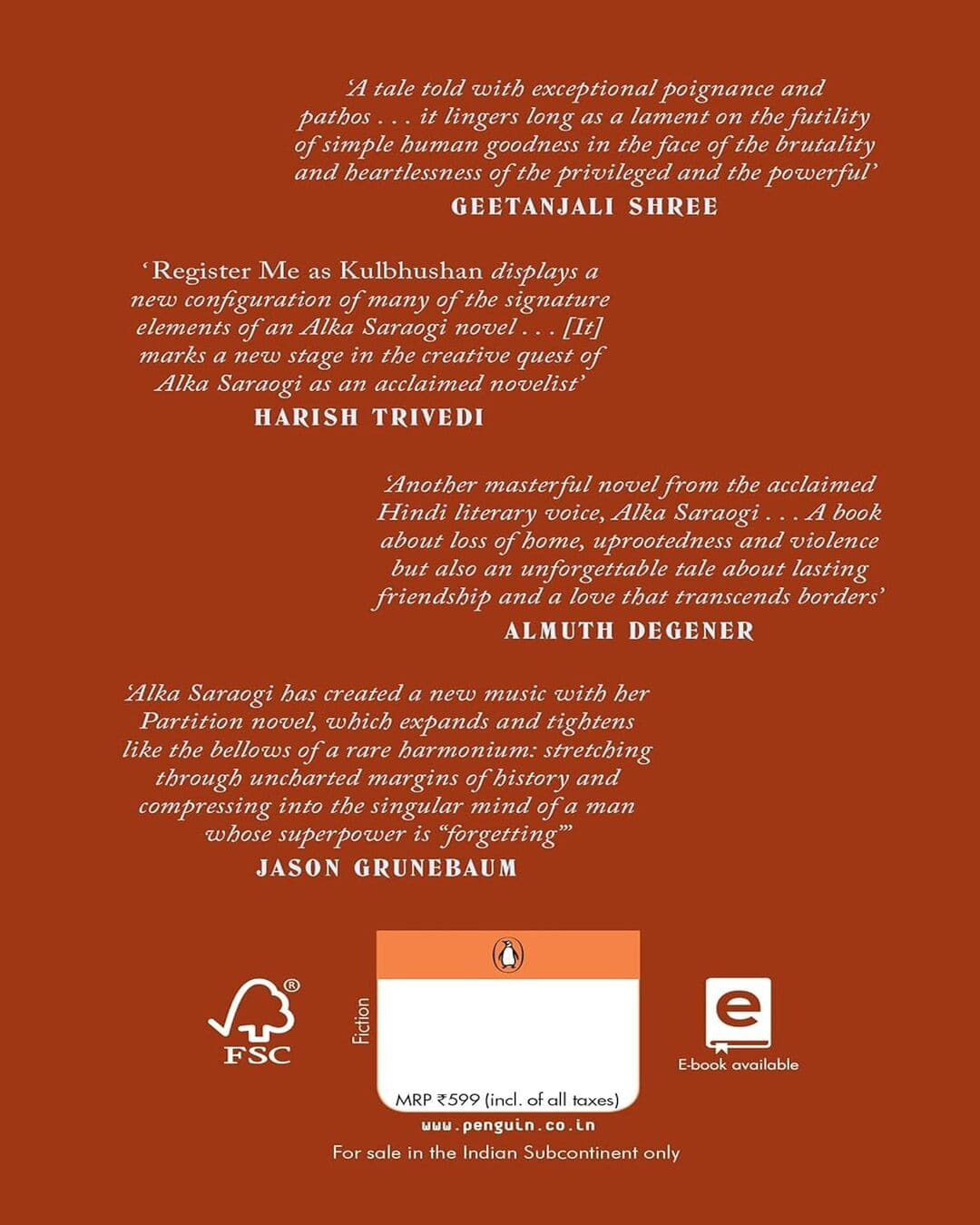 Register Me As Kulbhushan by Alka Saraogi; John Vater (Tr.) [Paperback]