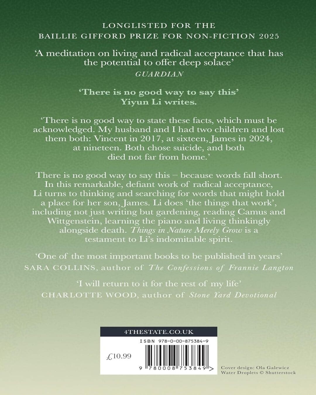 Things In Nature Merely Grow by Yiyun Li [Paperback]