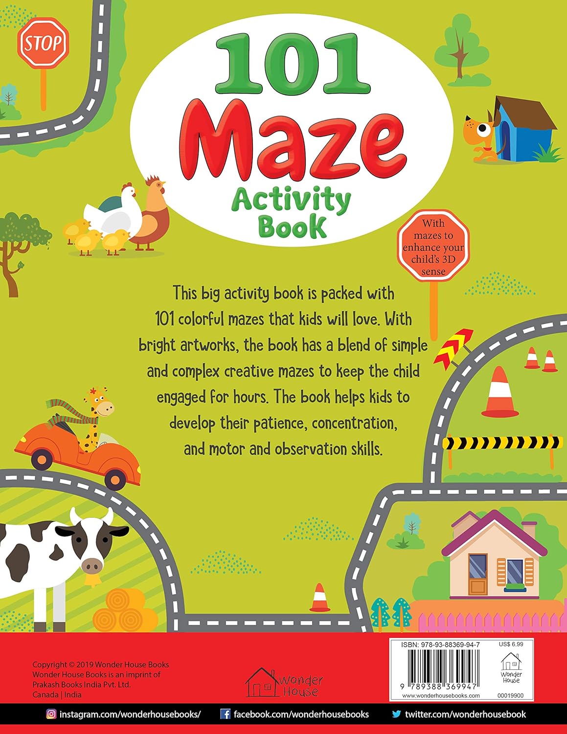 101 Maze Activity Book: Fun Activity Book For Children by Wonder House Books [Paperback] - versoz.com