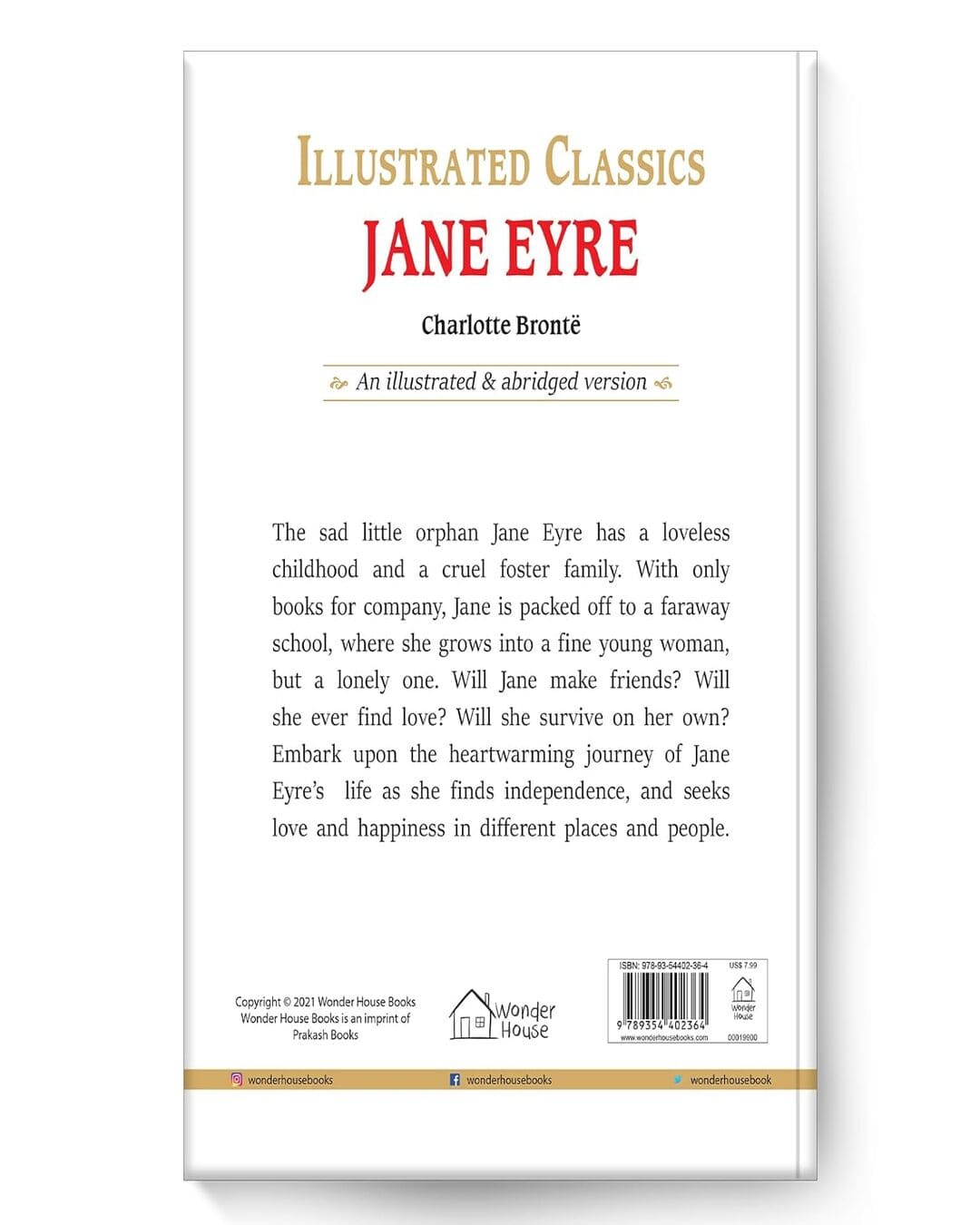 Jane Eyre : Illustrated Abridged Children Classic English Novel with Review Questions [Hardcover] - versoz.com