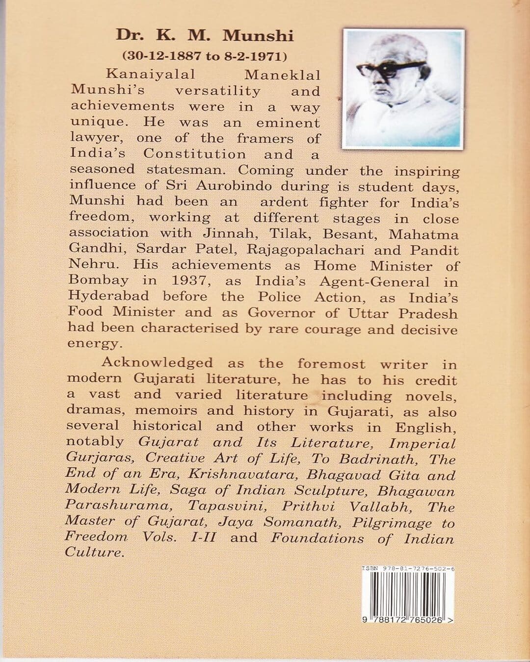 The Creative Art of Life by K M Munshi [Paperback] - versoz.com