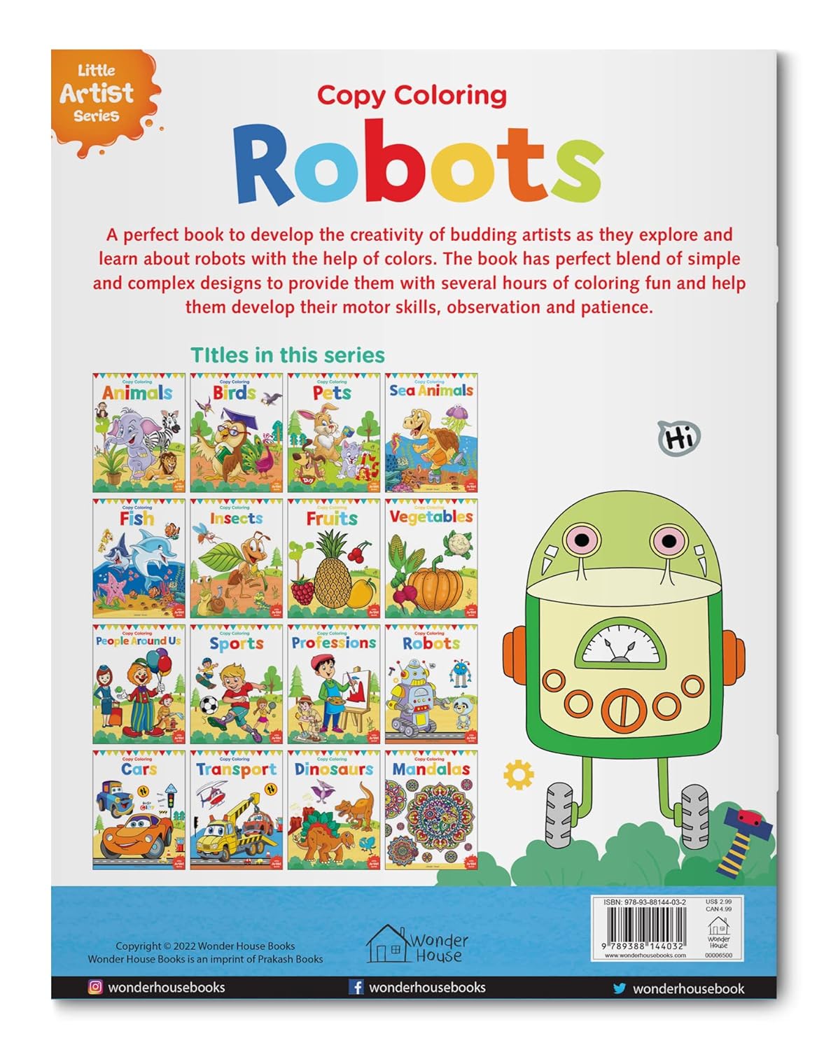 Little Artist Series Robots: Copy Colour Books by Wonder House Books [Paperback] - versoz.com