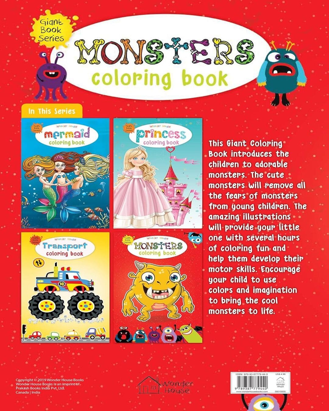 Monster Colouring Book (Giant Book Series) by Wonder House Books [Paperback] - versoz.com