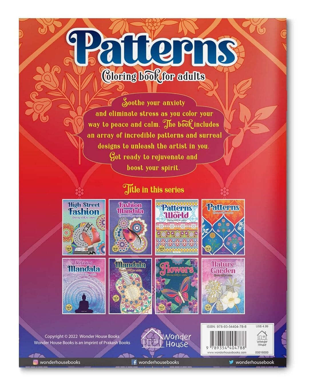 Pattern Coloring Book For Adults by Wonder House Books [Paperback] - versoz.com