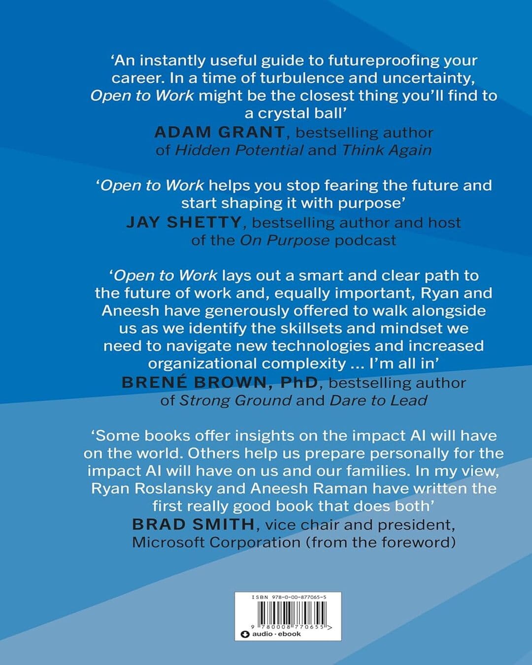 Open To Work : How To Get Ahead In The Age Of Ai by Ryan Roslansky, Aneesh Raman [Hardcover]