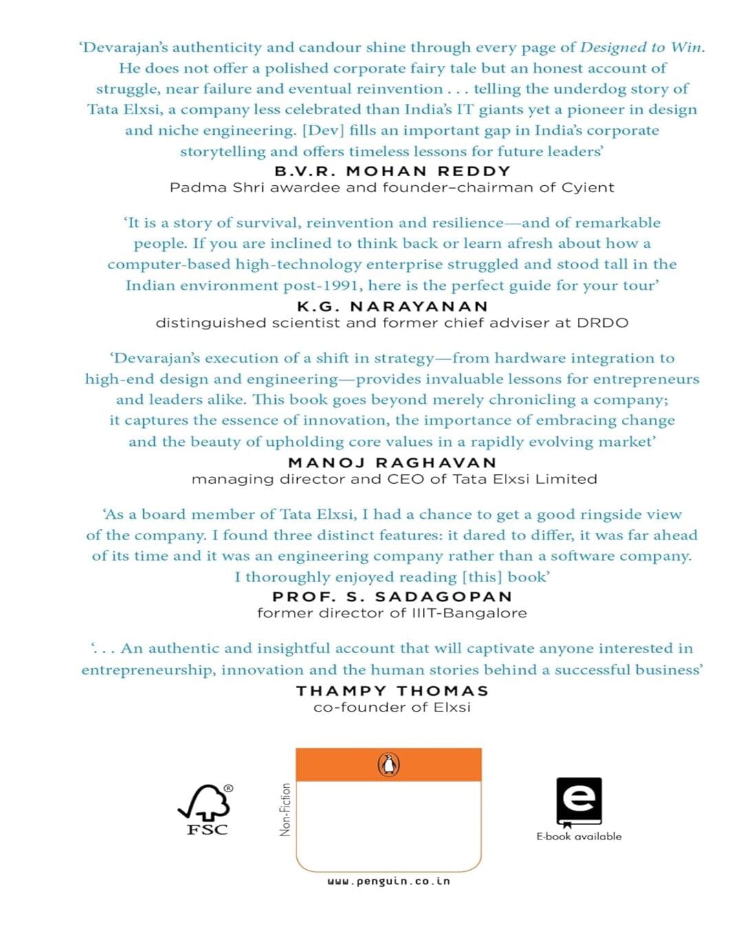 Designed To Win: The Tata Elxsi Story by Devarajan [Hardcover]