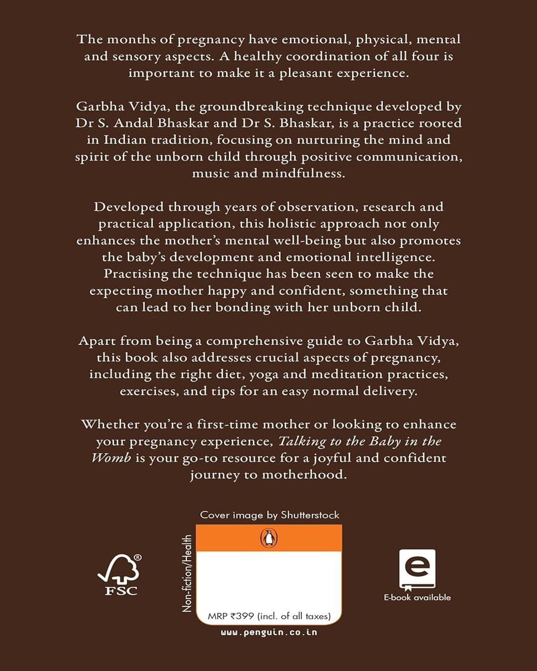 Talking To The Baby In The Womb: Garbha Vidya: Ancient Wisdom For Modern Mothers by Dr Andal Bhaskar; Dr S. Bhaskar [Paperback]