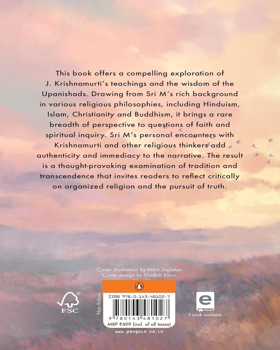 Upanishads And J Krishnamurti by Sri M [Paperback]