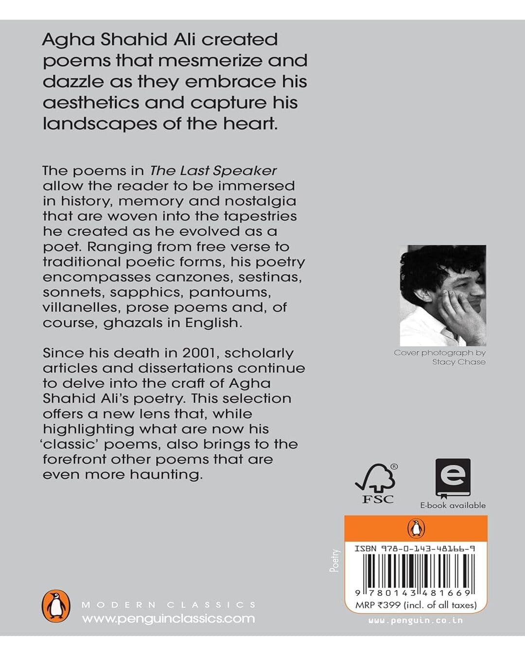 The Last Speaker: Selected Poems by Agha Shahid Ali [Paperback]