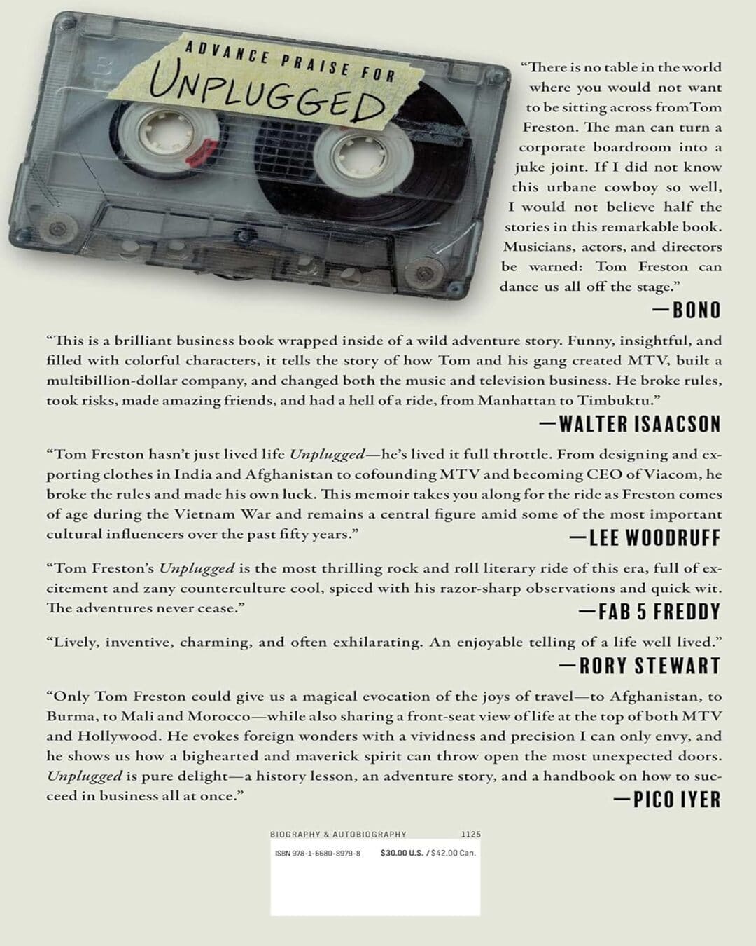 Unplugged: Adventures from Mtv to Timbuktu by Tom Freston [Hardcover]