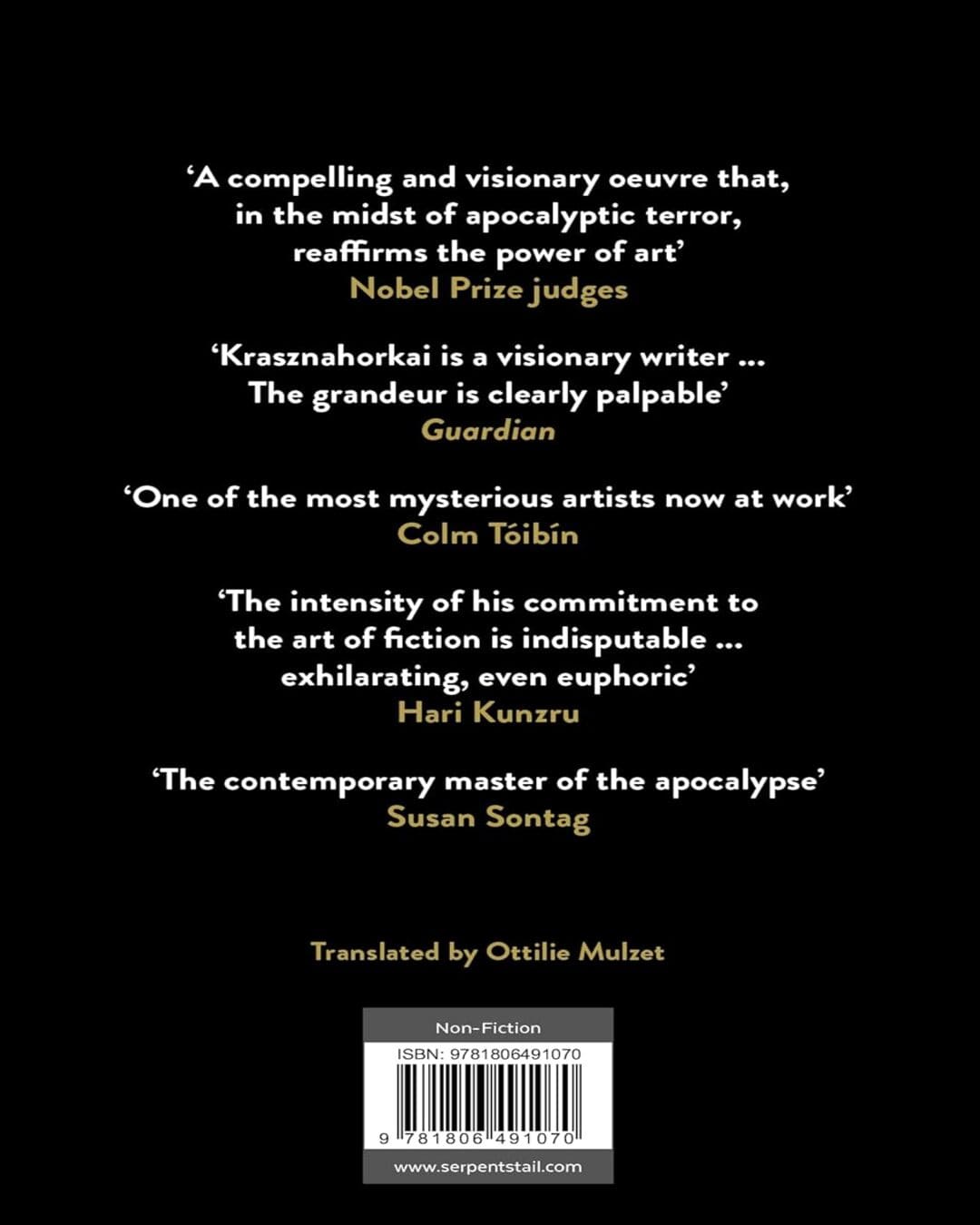 Enough About Angels: The Nobel Lecture by László Krasznahorkai [Paperback]