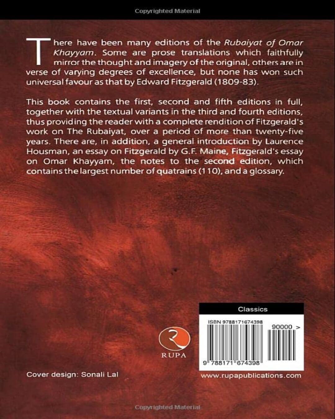 Rubaiyat of Omar Khayyam by Edward Fitzgerald [Paperback]