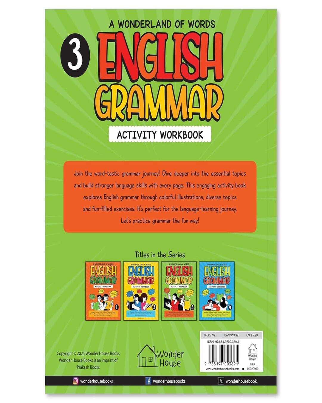 A Wonderland Of Words: English Grammar - Level 3 Activity Workbook by Wonder House Books [Paperback]
