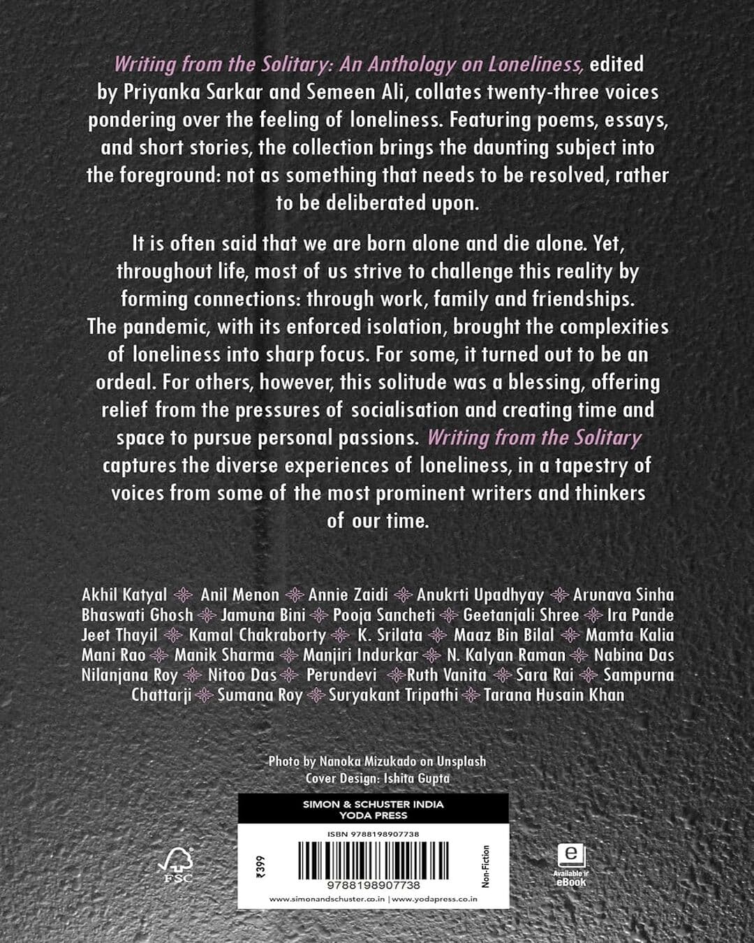 Writing From The Solitary : An Anthology Of Loneliness by Ed. Priyanka Sarkar & Semeen Ali [Paperback]