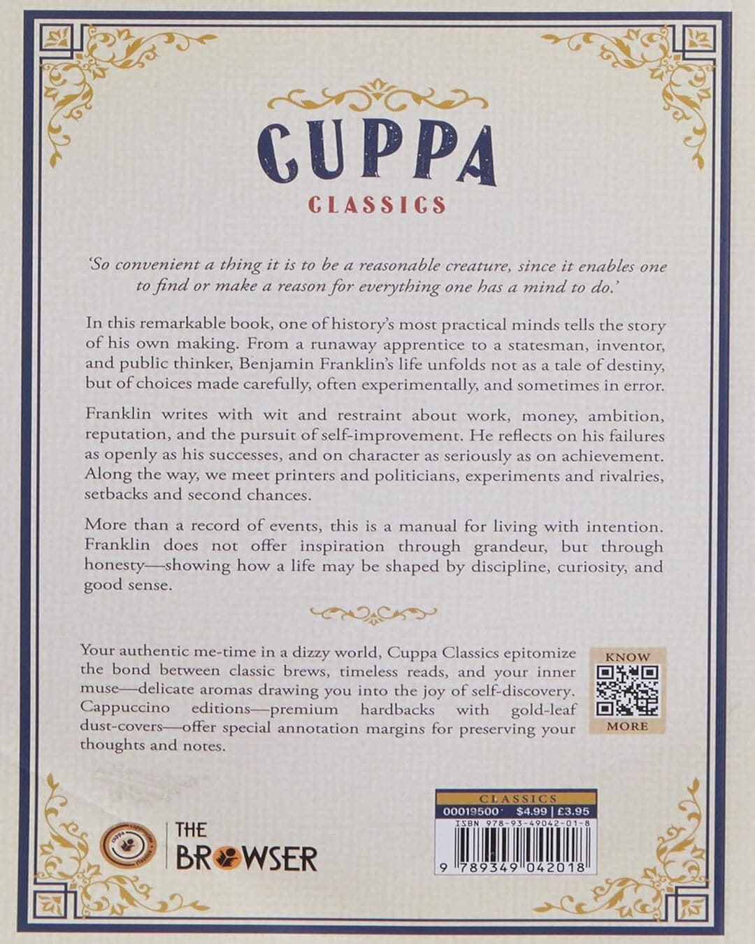 The Autobiography Of Benjamin Franklin (Cuppa Classics) by Benjamin Franklin [Paperback]
