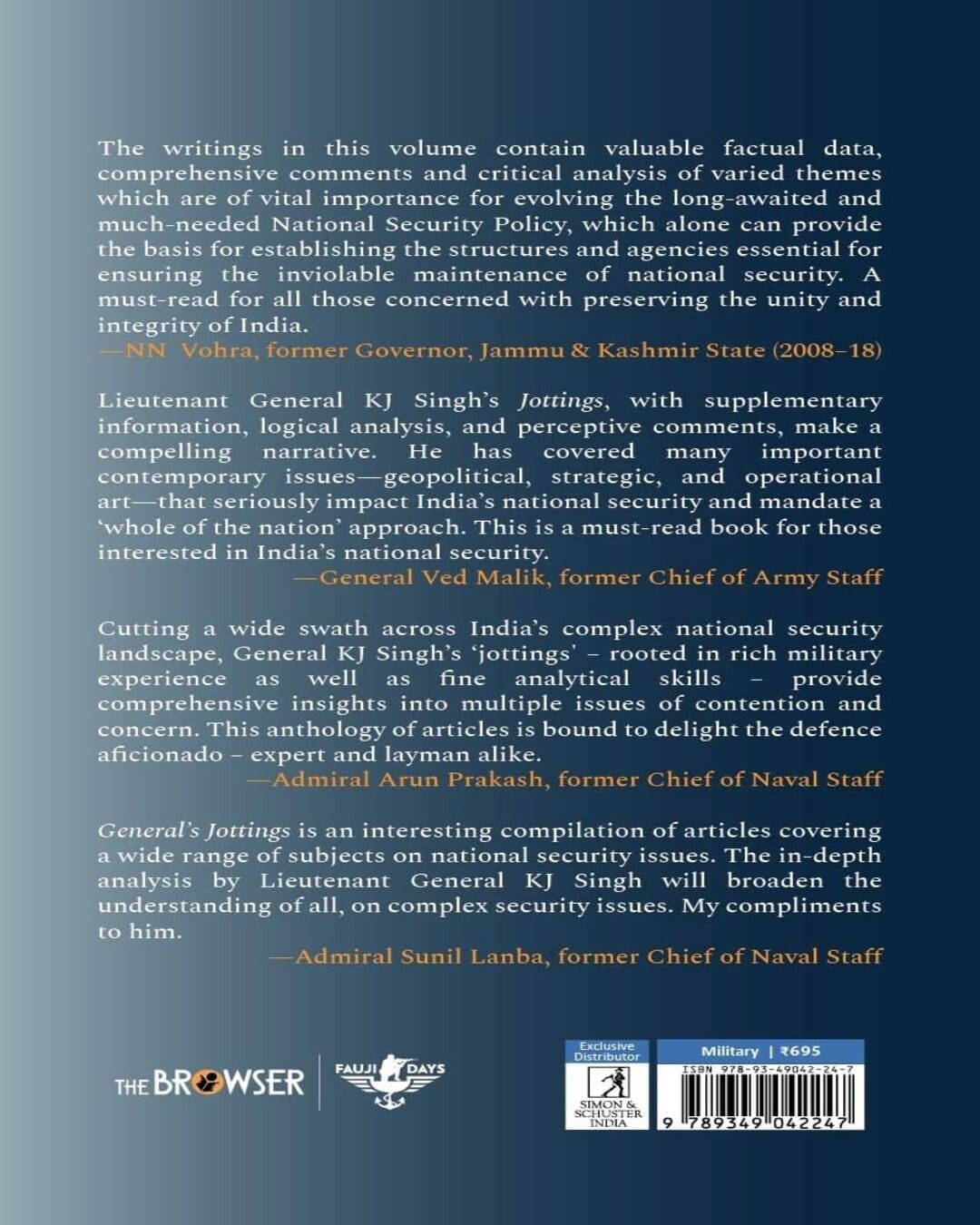 General’S Jottings Rearmed: National Security, Conflicts And Strategies (Including Operation Sindoor) by Lt Gen Kj Singh [Paperback]