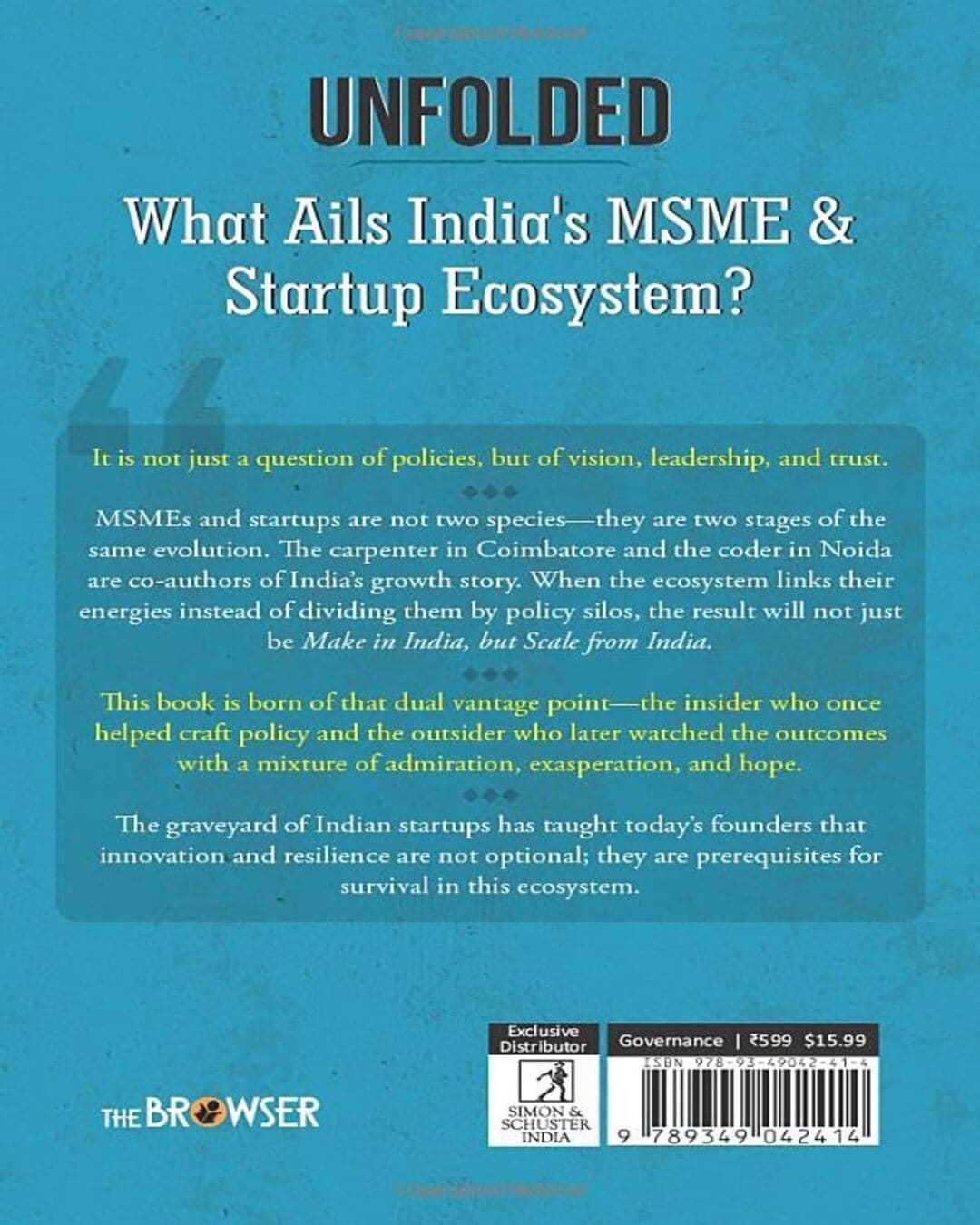 Unfolded: What Ails Indias Msme & Startup Ecosystem? by P. Sesh Kumar [Paperback]