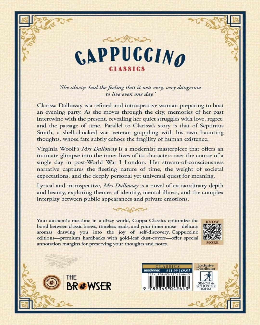 Mrs Dalloway (Cappuccino Classics) by Virginia Woolf [Hardcover]