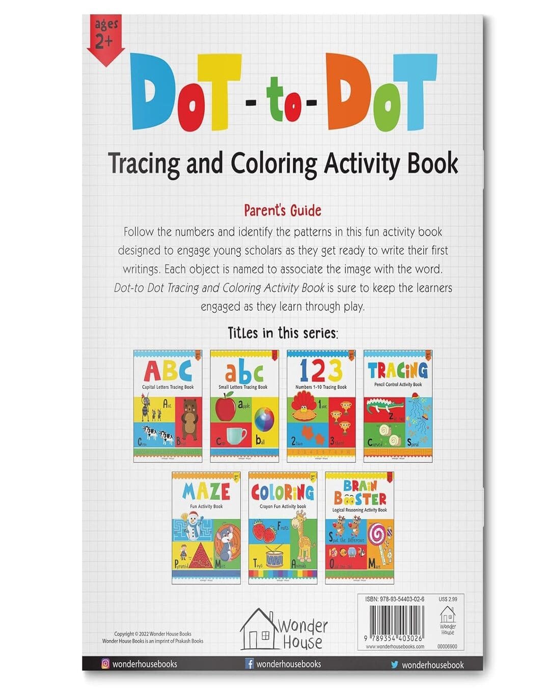 Preschool Activity Book: Dot-To-Dot - Tracing and Coloring Activity Book For Kids by Wonder House Books [Paperback]