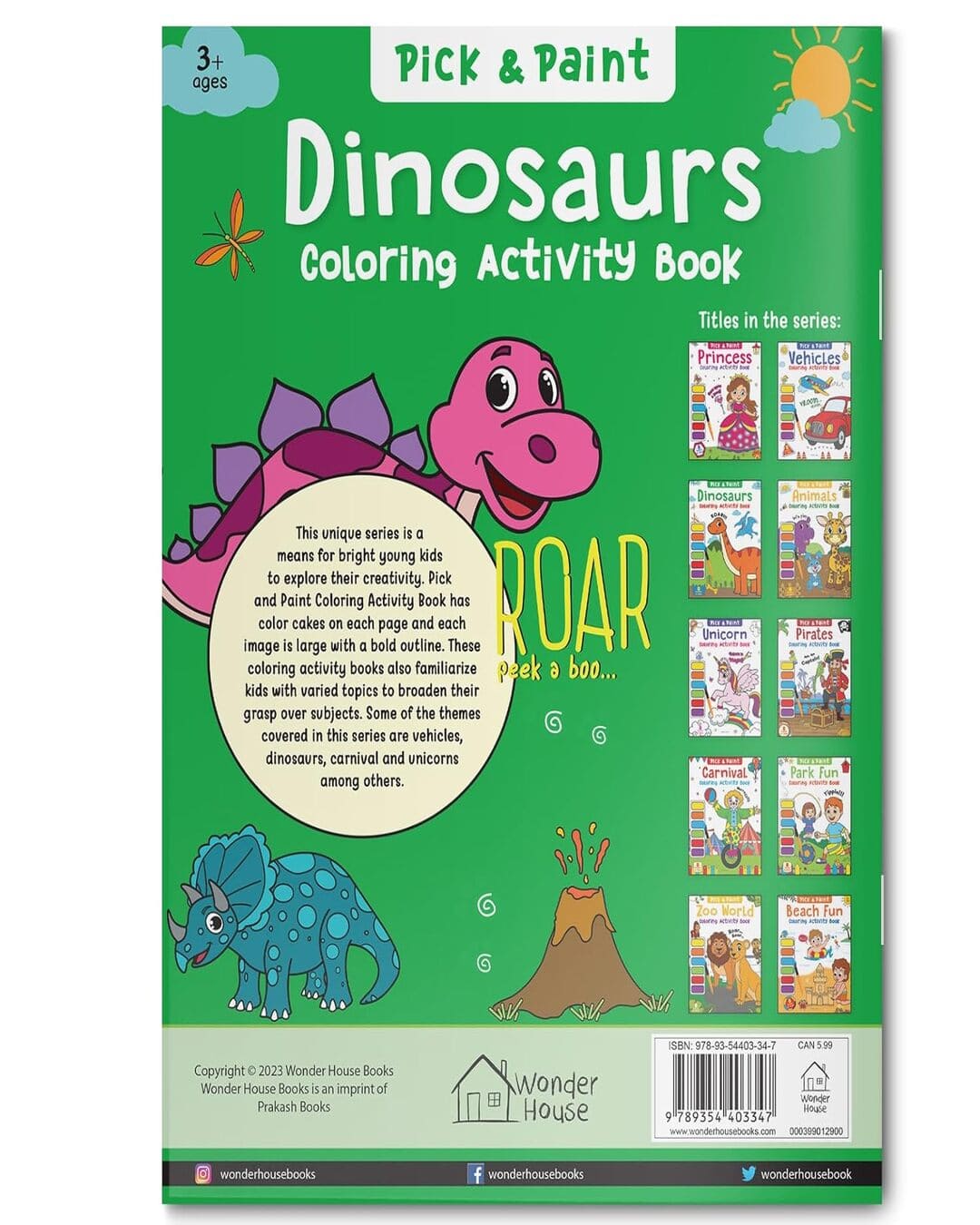 Pick and Paint Coloring Activity BookÂ For Kids: Dinosaurs by Wonder House Books [Paperback]