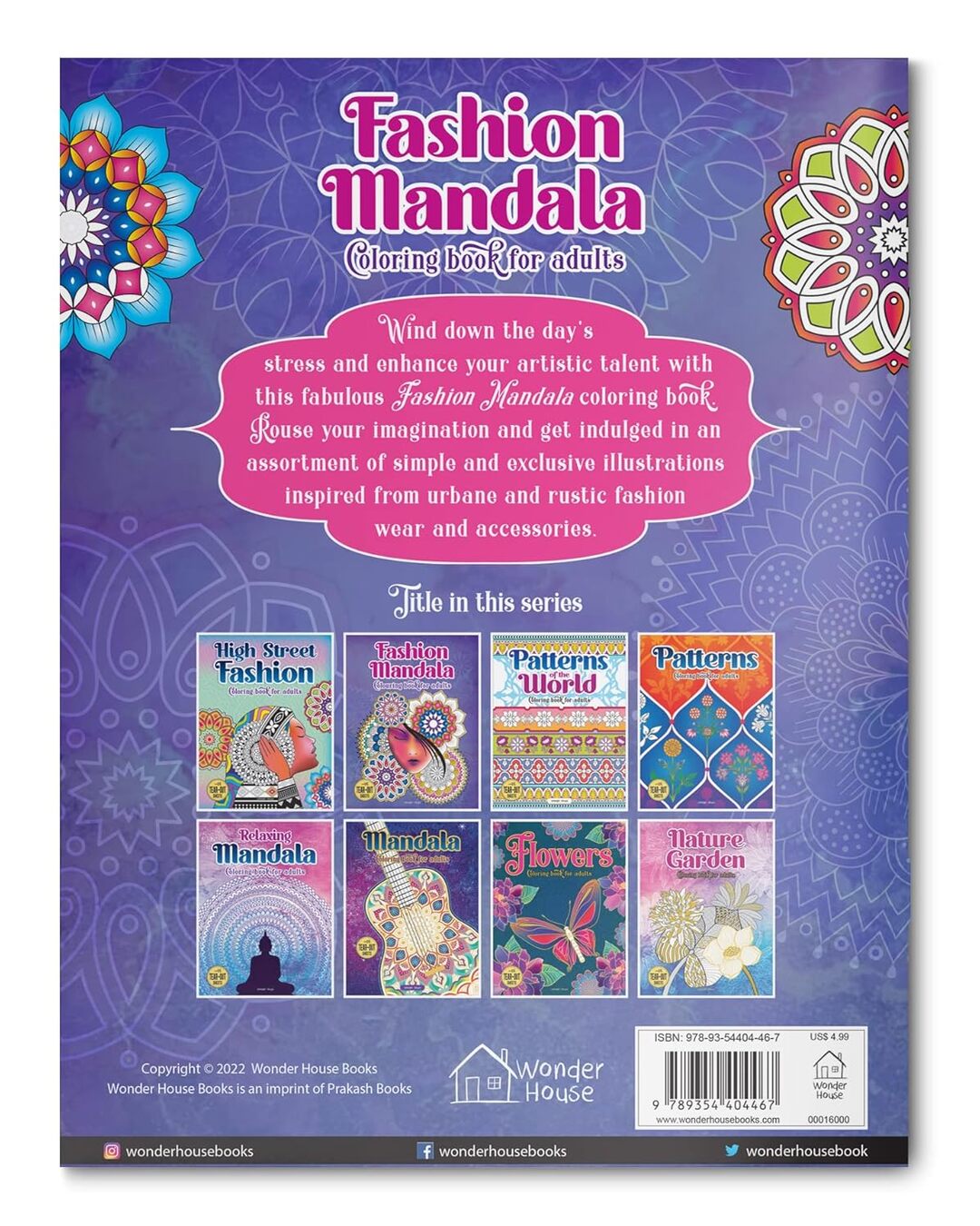 Fashion Mandala Coloring Book For Adults by Wonder House Books [Paperback]