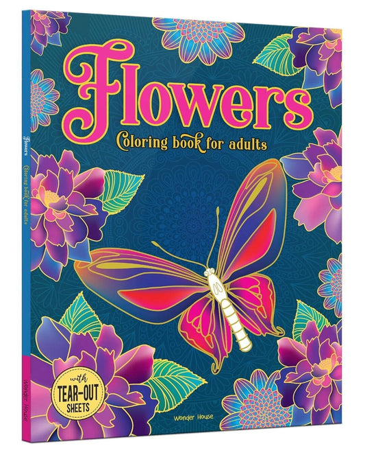 Flowers Coloring Book For Adults by Wonder House Books [Paperback]