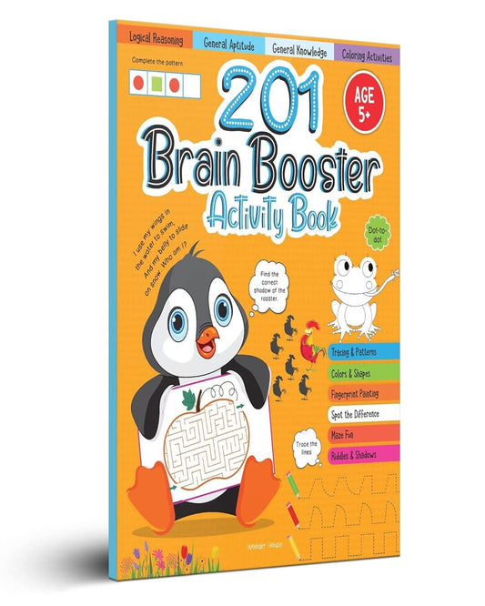 201 Brain Booster Activity Book - Fun Activities and Exercises For Children: Tracing & Pattern, Colo by Wonder House Books [Paperback]