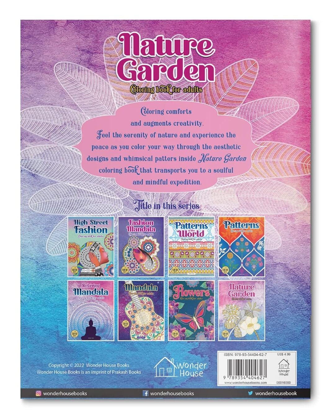Nature Garden Coloring Book For Adults by Wonder House Books [Paperback]