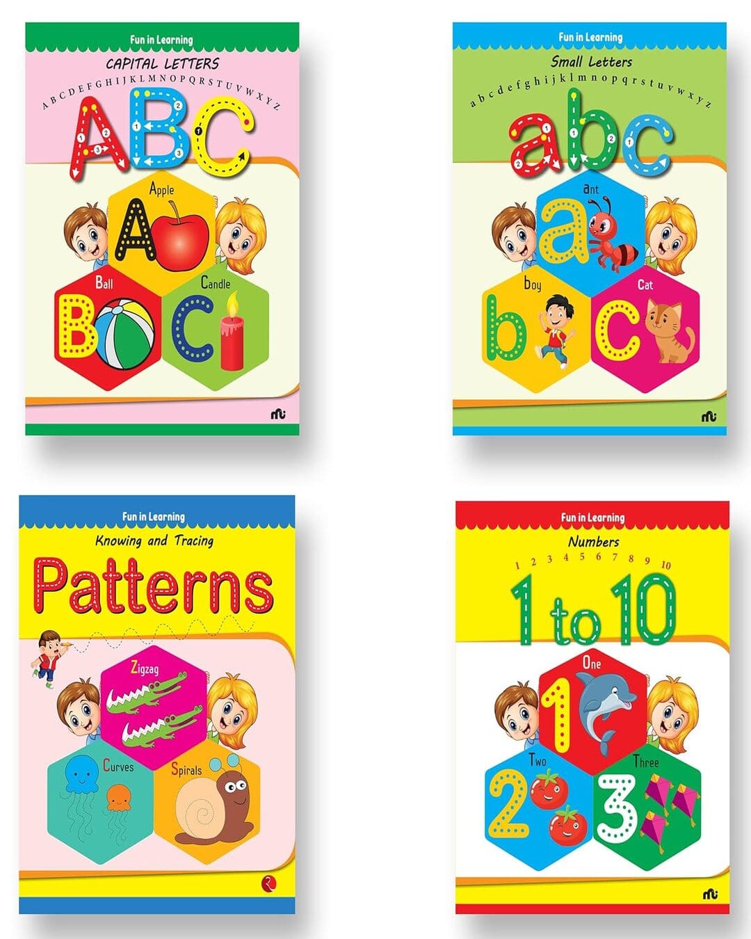 Writing Boxset: Enjoy Writing Pack Of 4 Books (Write And Practice Capital Letters, Small Letters, Patterns And Numbers 1 To 10) [Paperback]