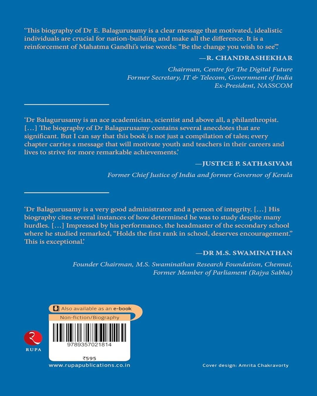 A Journey of Honesty: An Extraordinary Account of the Life of Prof. E. Balagurusamy by Geetha Nair,  Paa Krishnan , Dr Bindu Vijayakumar [Hardcover]