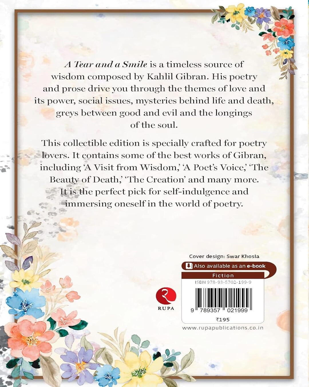 A Tear And A Smile by Kahlil Gibran [Paperback]