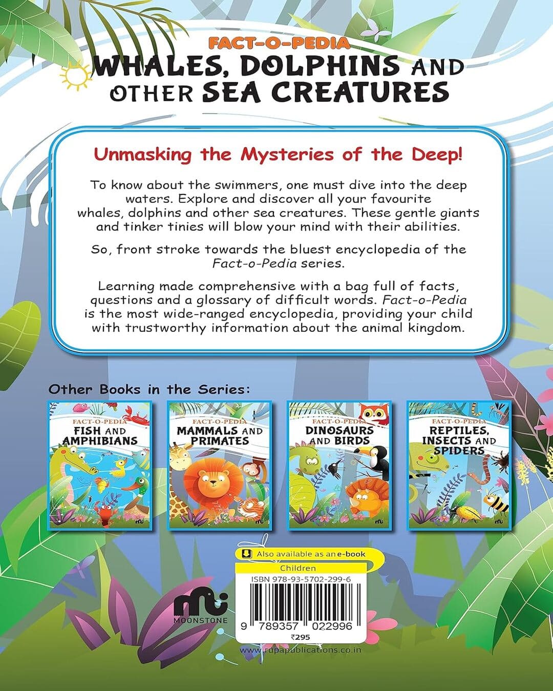 Fact-o-pedia:  Whales, Dolphins And Other Sea Creatures by Moonstone [Paperback]