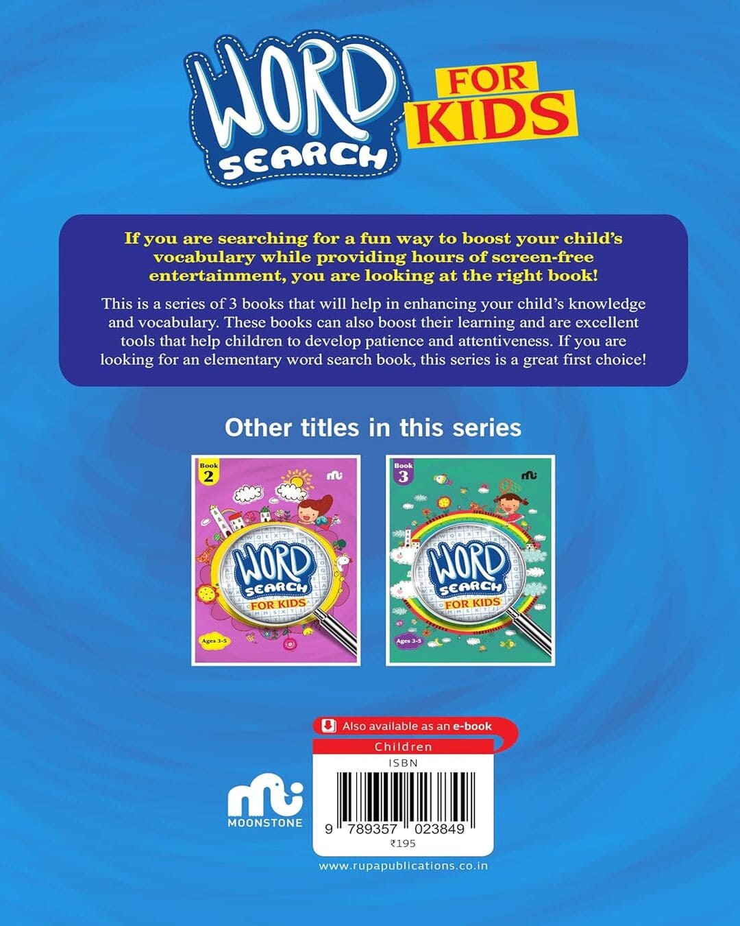 Word Search For Kids Book 1 by Moonstone [Paperback]