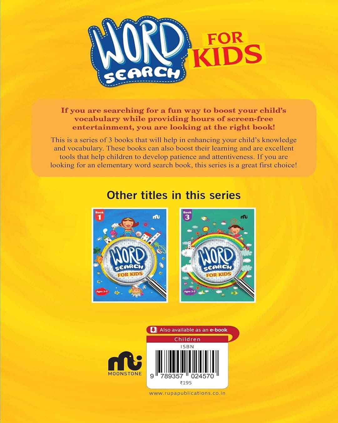 Word Search For Kids Book 2 by Moonstone [Paperback]