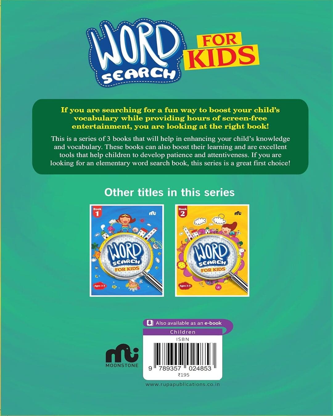 Word Search For Kids Book 3 by Moonstone [Paperback]