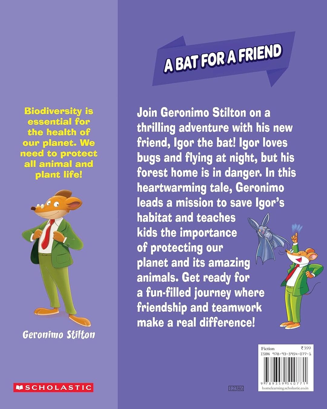 Geronimo Stilton: Mice To The Rescue #01: A Bat For A Friend by Geronimo Stilton [Paperback]