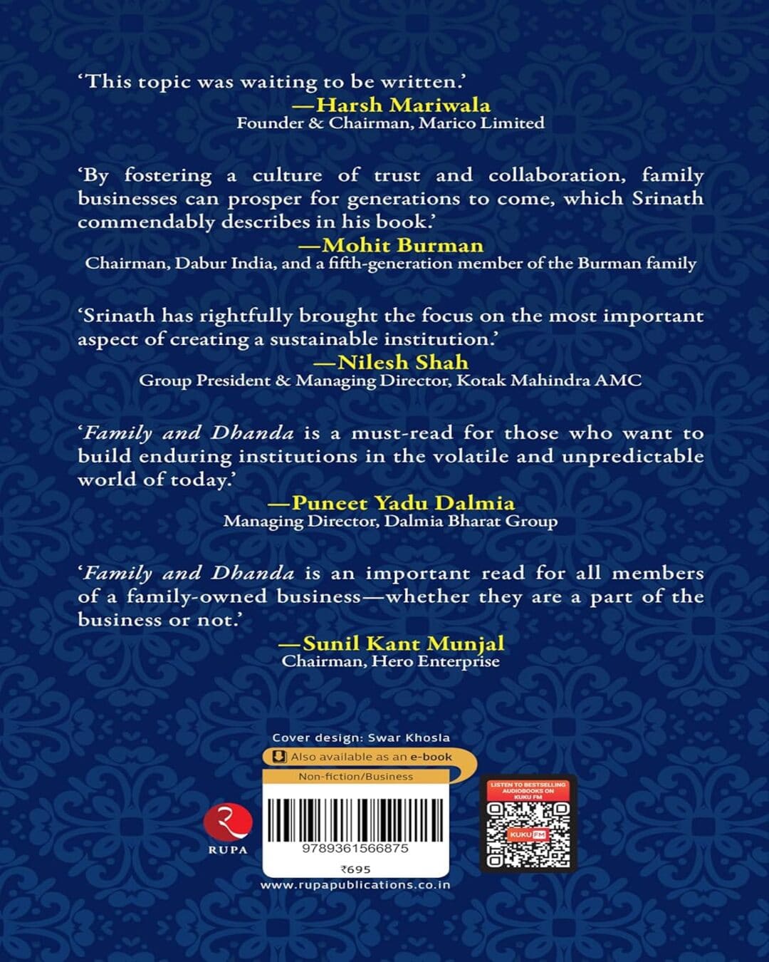 Family and Dhanda : A to Z of Succession Planning for Founders and Successors by Srinath Sridharan [Hardcover]
