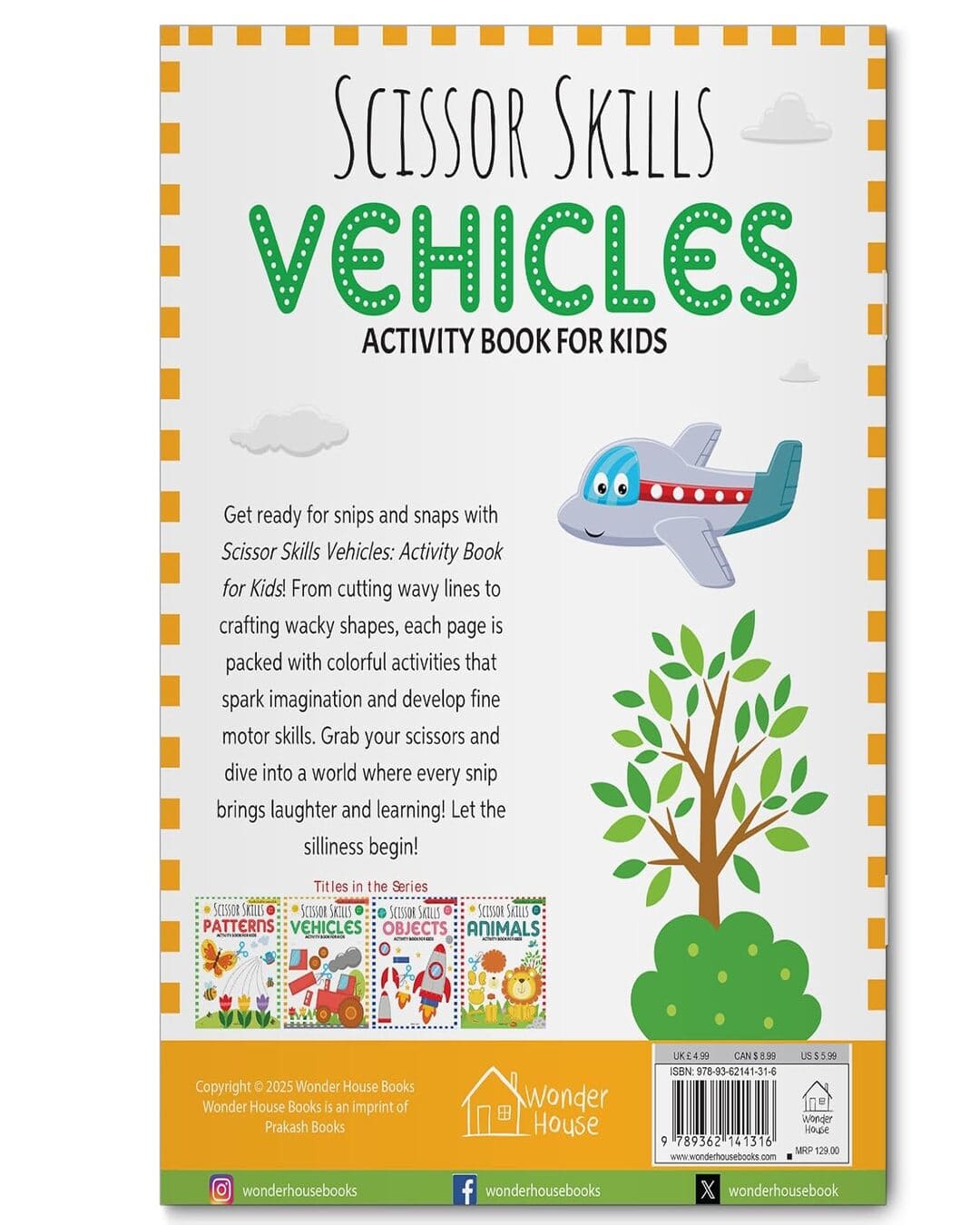 Scissor Skills: Vehicles (Activity Book For Kids) by Wonder House Books [Paperback]
