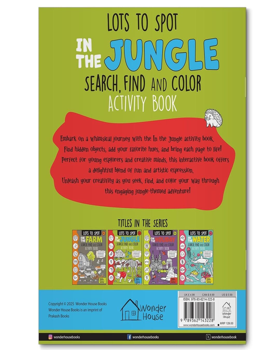 Lots To Spot In The Jungle: Search, Find And Color Activity Book by Wonder House Books [Center pin]