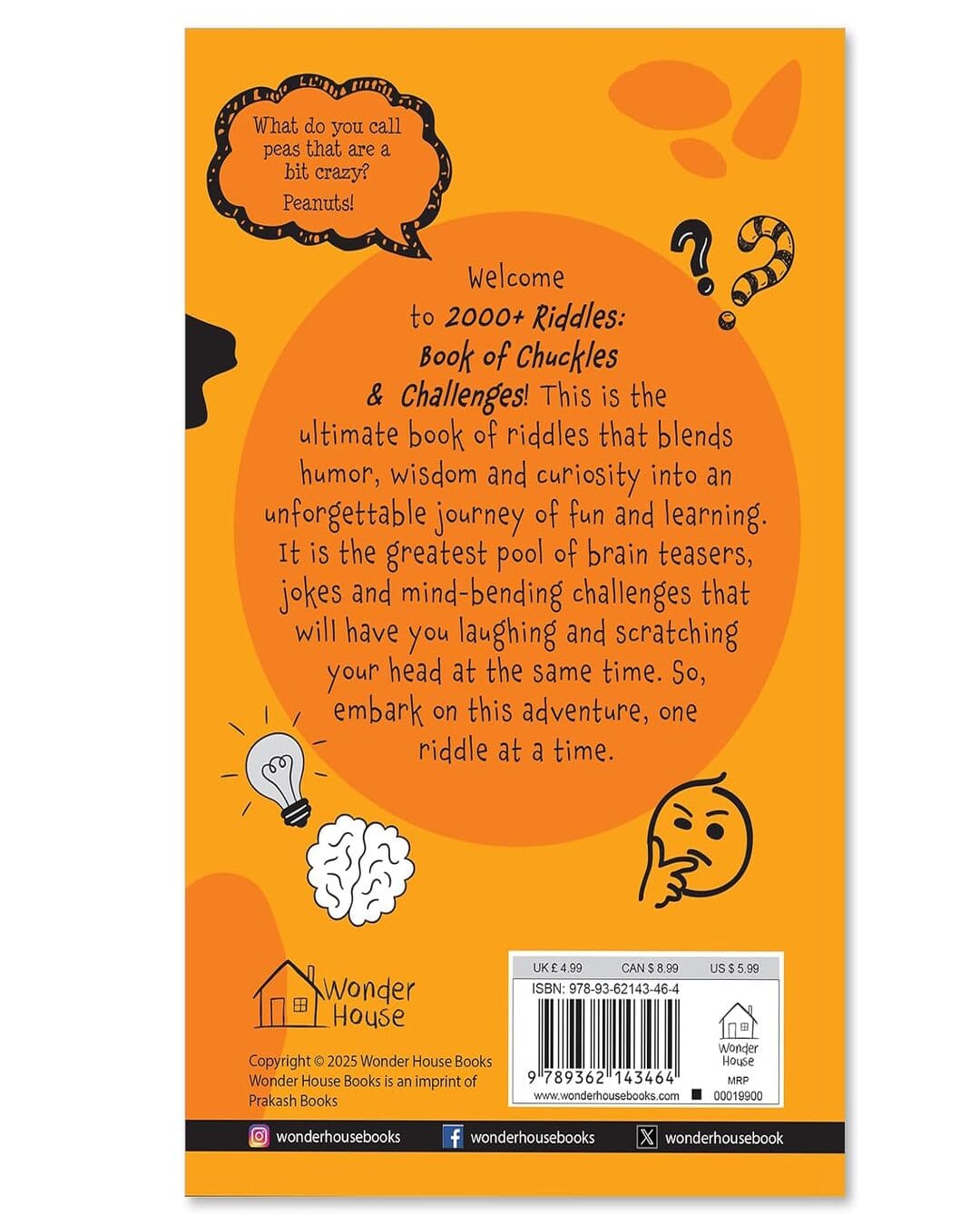2000+ Riddles Book Of Chuckles & Challenges by Wonder House Books [Paperback]