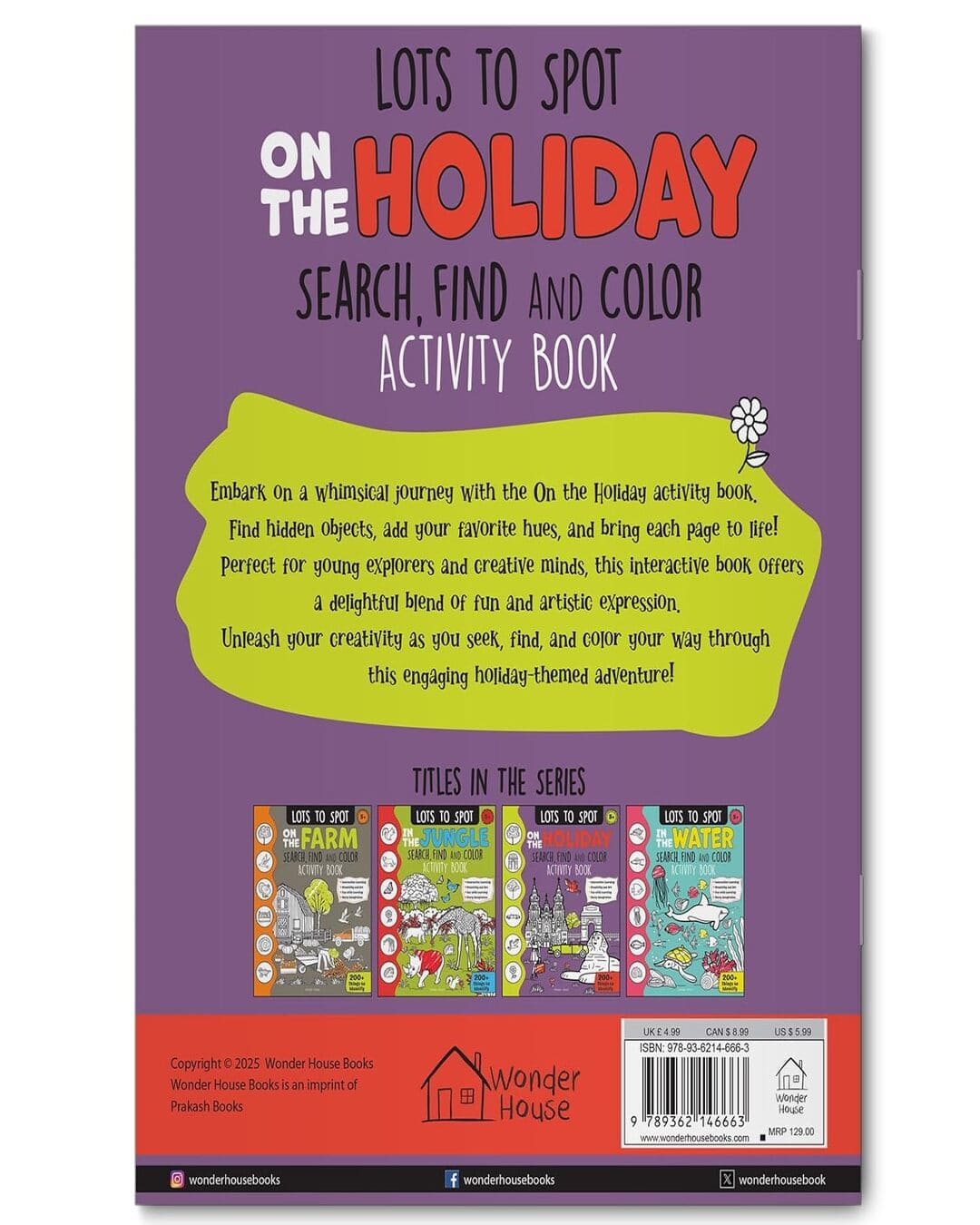 Lots To Spot On The Holiday: Search, Find And Color Activity Book by Wonder House Books [Center pin]
