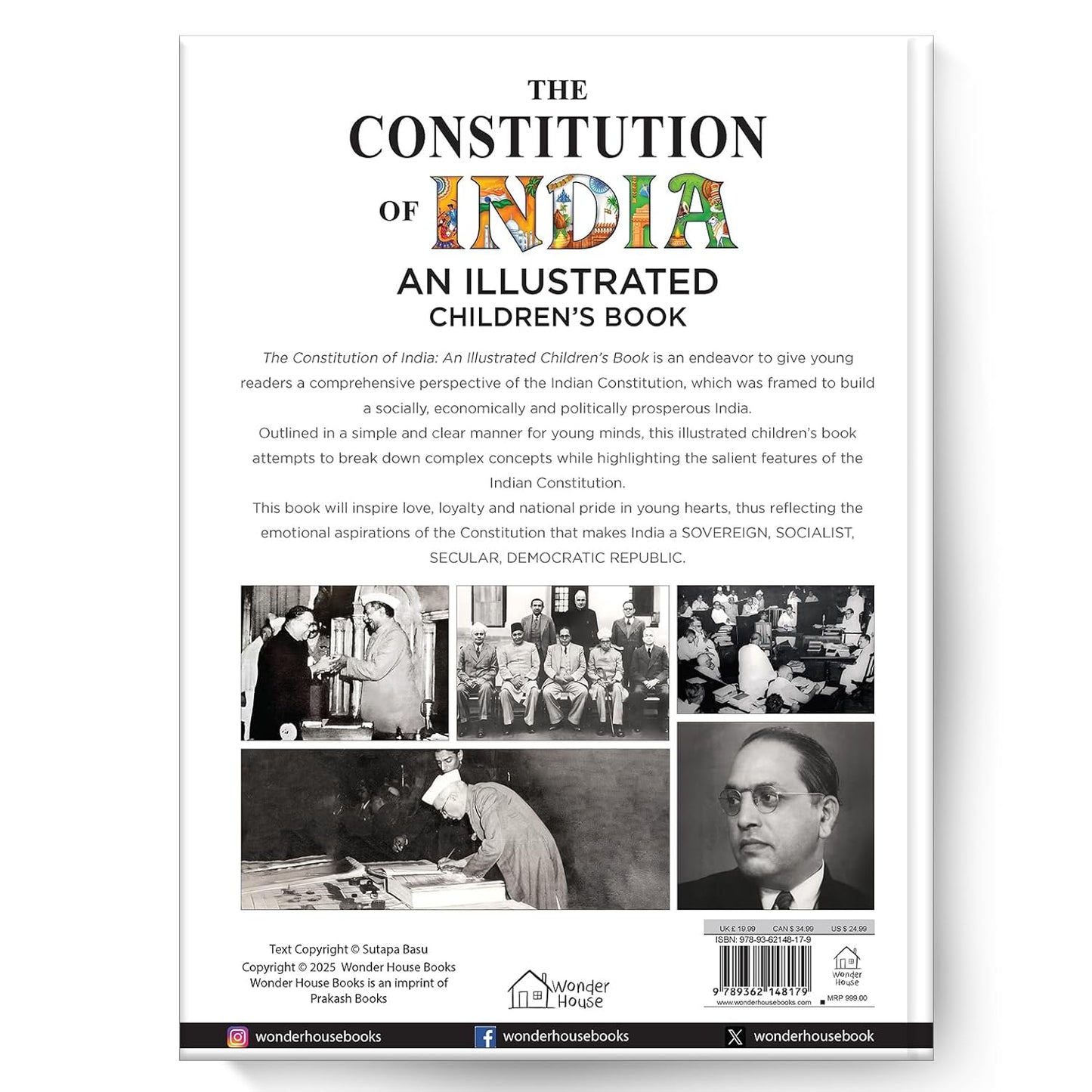 The Constitution Of India - An Illustrated Childrens Book by Sutapa Basu [Hardcover]