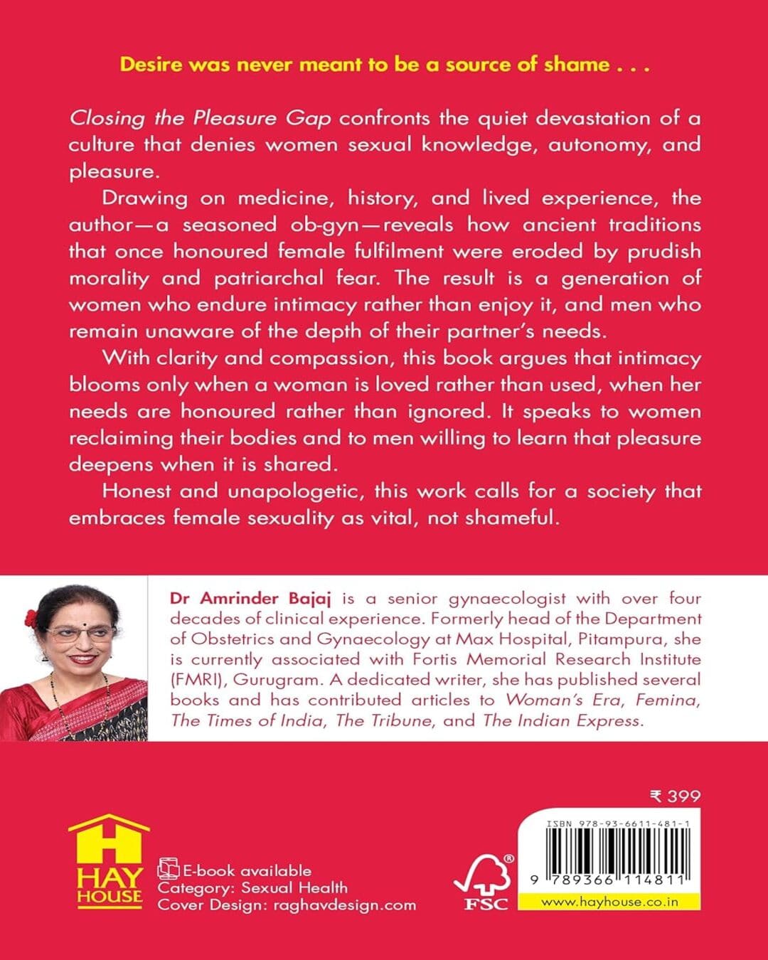 Closing The Pleasure Gap: An Ob-Gyn Explains What Women Want In Bed by  Dr Amrinder Bajaj [Paperback]
